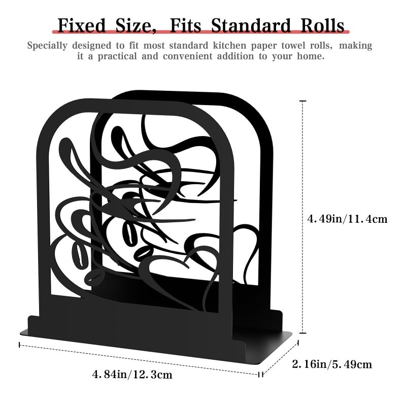 Hounahha Modern Standing Napkin Holder for table, Black Metal Napkin Dispenser, Coffee time Theme Style Napkin Holder, Suitable for Kitchen, Coffee Shop, Dining Room - Image 3