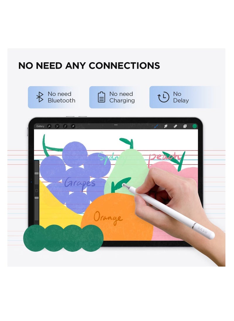 ELTRAZONE - Stylus Pens for iPad Pencil, Capacitive Pen with Magnetic Cap, Universal for Apple/iPhone/ipad pro/Mini/Air/Android/Microsoft/Surface and Other Touch Screens, White - Image 1