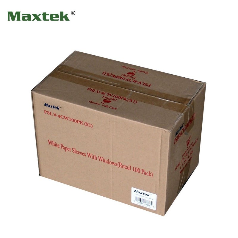 Maxtek 1000 Pack White Paper CD DVD Sleeves Envelope Holder with Window Cut Out and Flap, 90g Standard Weight.