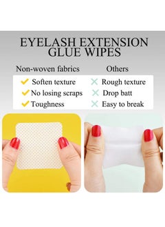 Maitys 1000 Pieces Eyelash Extension Glue Wipes Eyelash Glue Cleaner Non Woven Fabric Glue Wipes Lash Supplies Accessories Tools for Eyelash Extension Glue and Nail Polish Bottle (White)  - Image 3