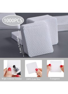 Maitys 1000 Pieces Eyelash Extension Glue Wipes Eyelash Glue Cleaner Non Woven Fabric Glue Wipes Lash Supplies Accessories Tools for Eyelash Extension Glue and Nail Polish Bottle (White)  - Image 2