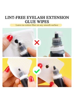 Maitys 1000 Pieces Eyelash Extension Glue Wipes Eyelash Glue Cleaner Non Woven Fabric Glue Wipes Lash Supplies Accessories Tools for Eyelash Extension Glue and Nail Polish Bottle (White)  - Image 4