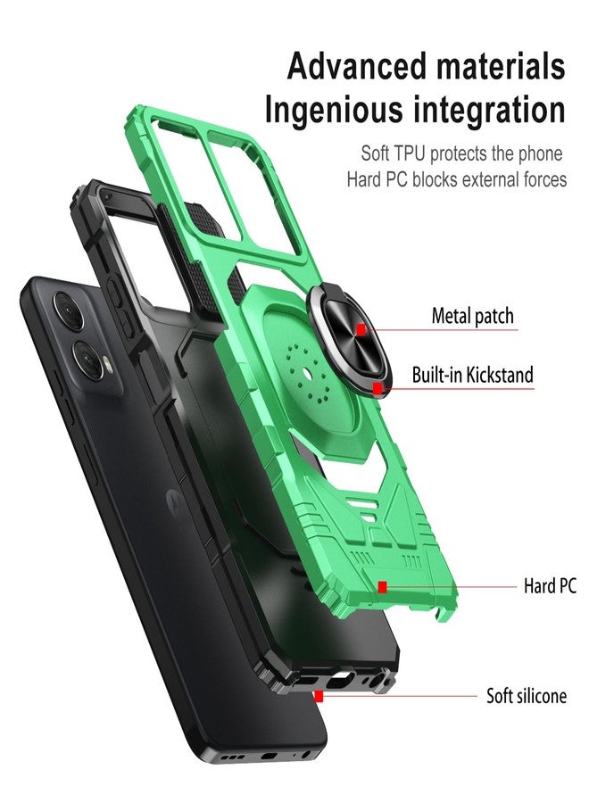 Ailiber جراب Ailiber لهاتف Motorola G Stylus 2024 مع مسند، جراب Moto G Stylus 5G 2024 مع واقي شاشة، حامل مغناطيسي للسيارة، غطاء هاتف مقاوم للصدمات بمواصفات عسكرية - أخضر - Image 3