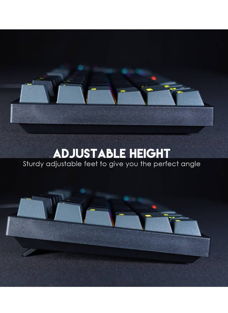 FANTECH - ATOM TKL MK876 Gaming Keyboard RGB Mechanical – BLUE Switch  – TKL Size  – Double Injection Keycaps – 16 Lighting Effects – 25 Keys Anti-Ghosting - EN Keys - Image 1