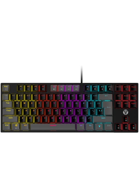 لوحة مفاتيح الألعاب انجليزى .ATOM TKL MK876 ميكانيكية RGB - مفتاح أزرق - عامل شكل حجم TKL - أغطية مفاتيح حقن مزدوجة - 16 تأثير إضاءة