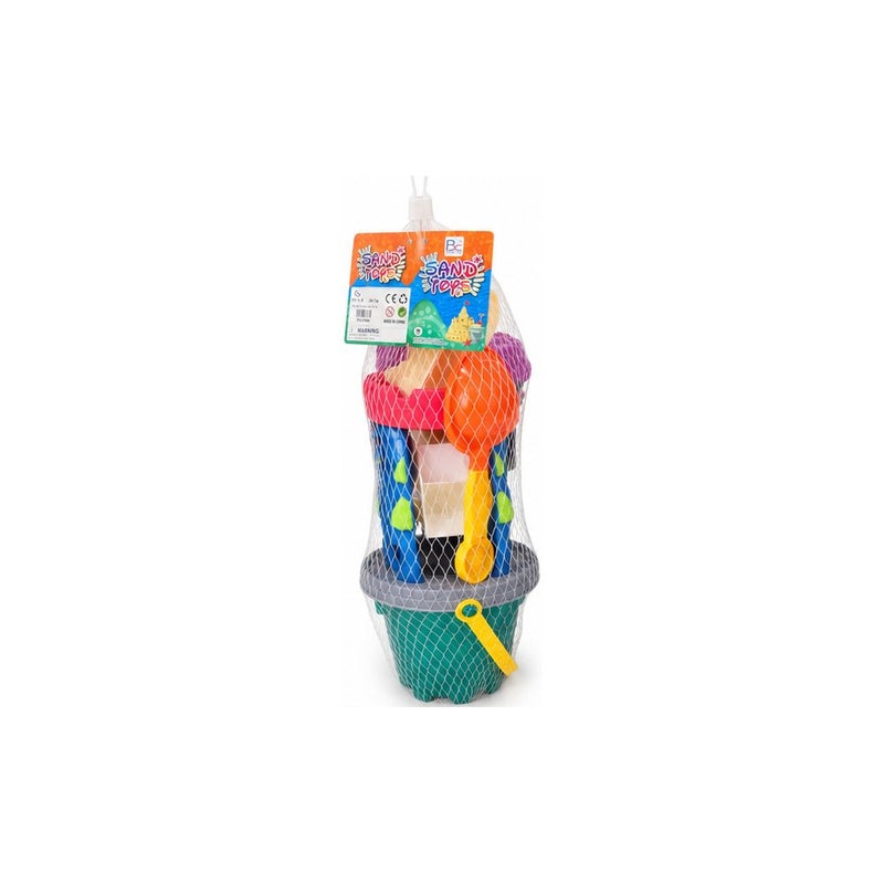 SANDS ALIVE Kids Beach Sand Toy Set with Bucket, Moulds, Shovel and Water Wheel - Image 1