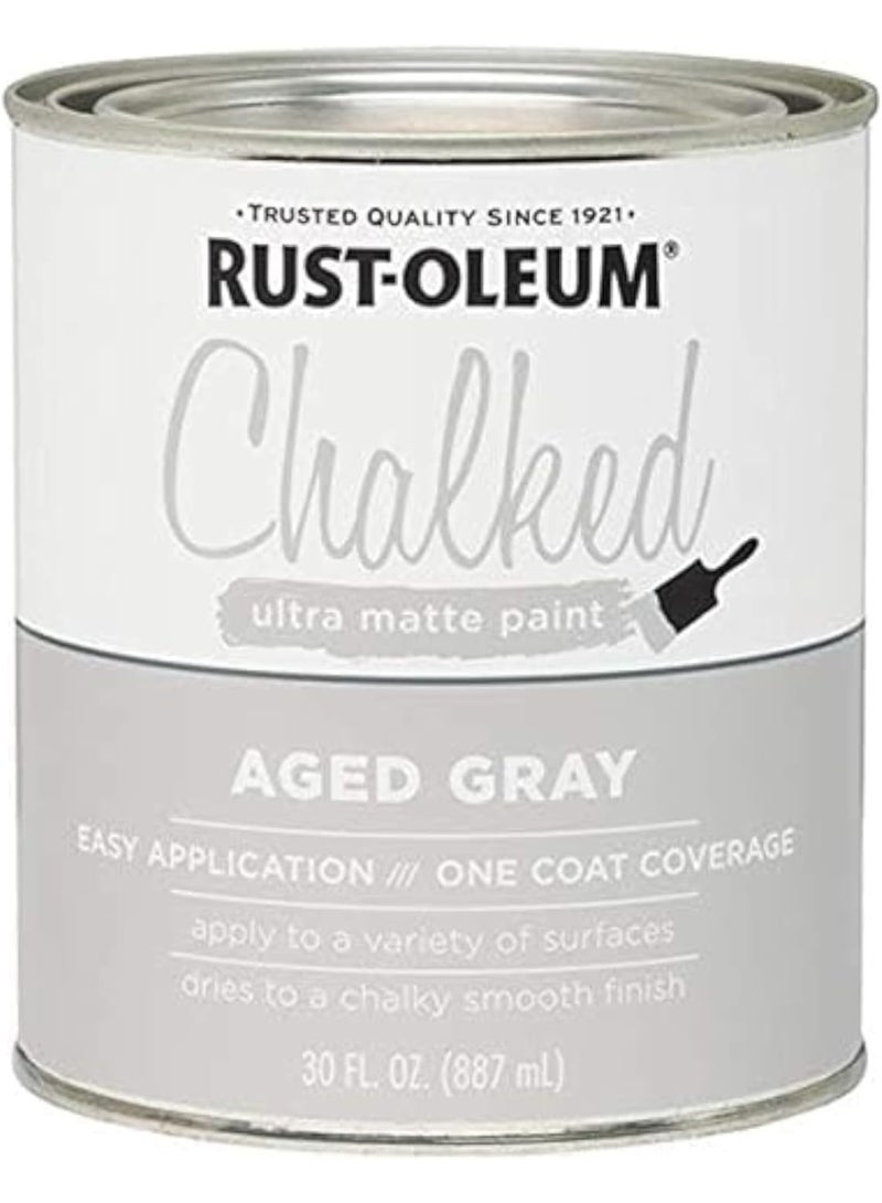 RUST-OLEUM Aged Ultra Matte Interior Chalked Paint, Grey, 30 oz