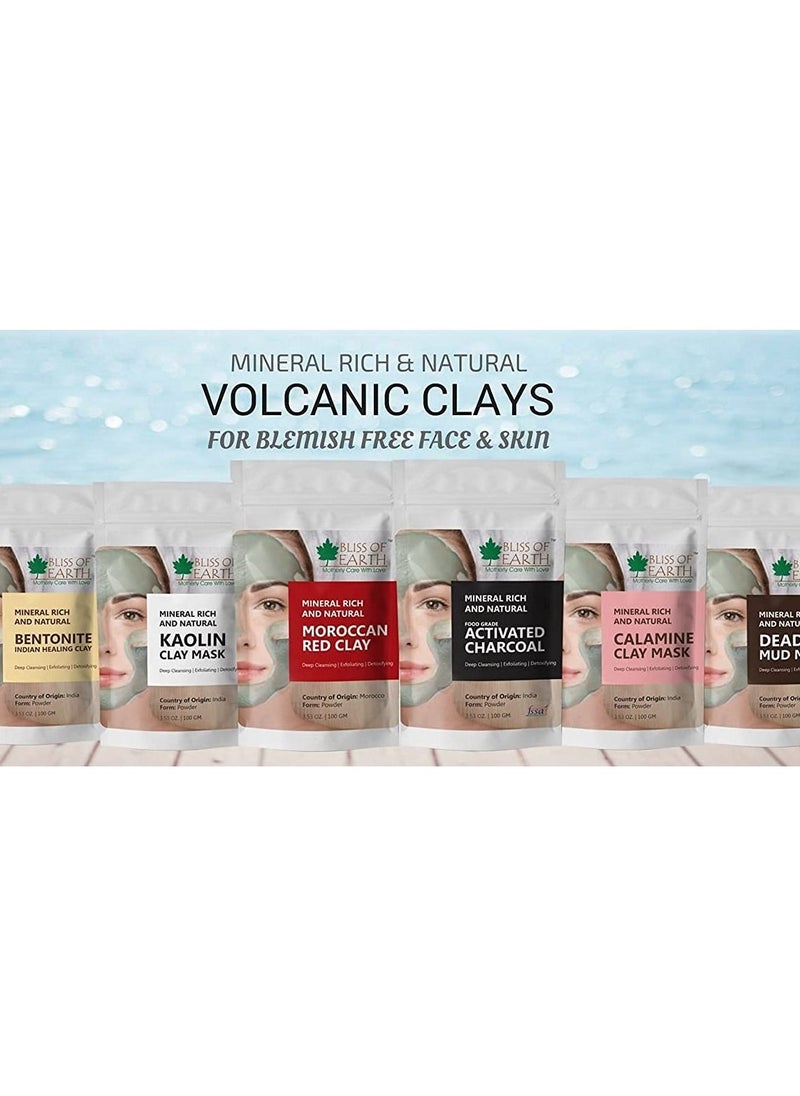 BLISS OF EARTH - 100% Pure  Sea Mud Mask 100GM Powder Great For Face Acne Oily Skin & Blackheads Minimizes Pores & Improves Overall Complexion - Image 1