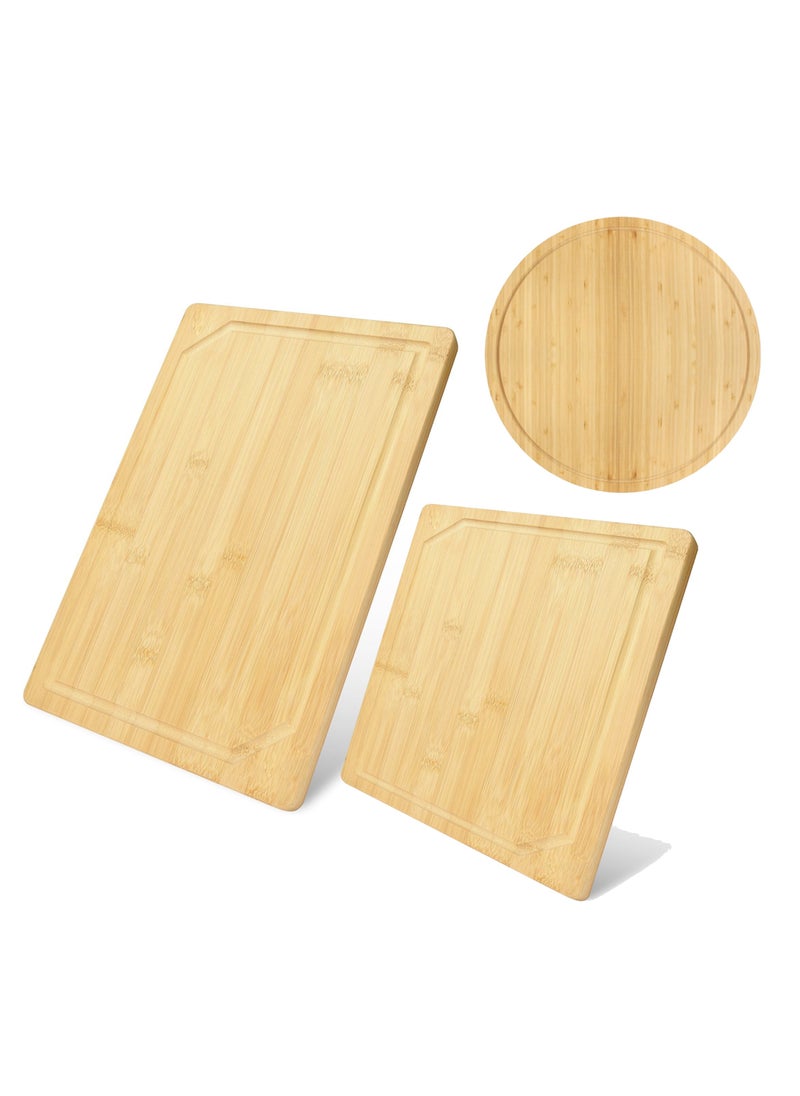 BLACKSTONE - Wooden Cutting Board 3Pcs Set BCW1402 (1 Rectangle + 1 Square + 1 Circle) Best for Meat, Vegetables and Cheese - Image 1