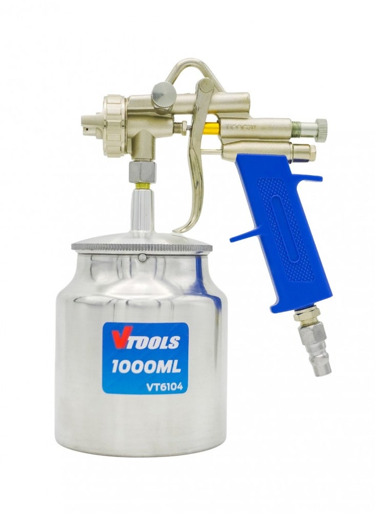 VTOOLS Gravity Spray Gun With Aluminum Cup, 1.8mm Nozzle Size, Adjustable Speed & Angle, Japanese Quick Coupler, Paint Sprayer for Car, House, Furniture, Painting  - Image 2