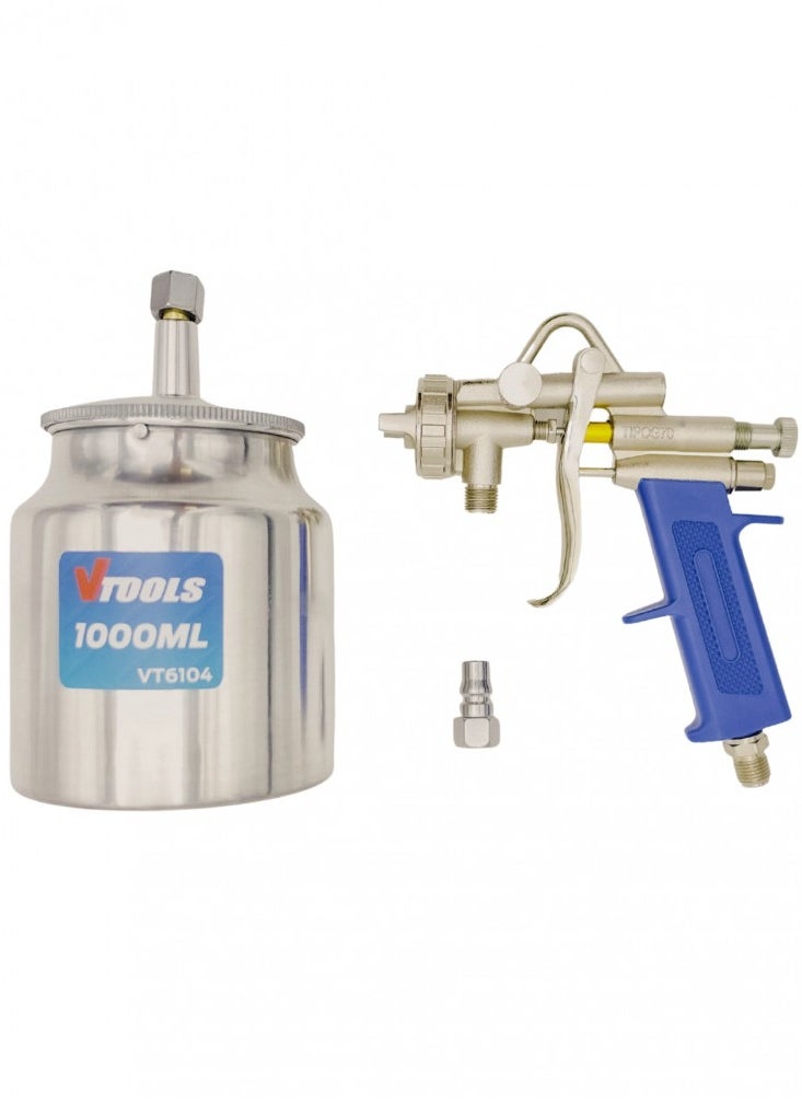 VTOOLS Gravity Spray Gun With Aluminum Cup, 1.8mm Nozzle Size, Adjustable Speed & Angle, Japanese Quick Coupler, Paint Sprayer for Car, House, Furniture, Painting  - Image 3