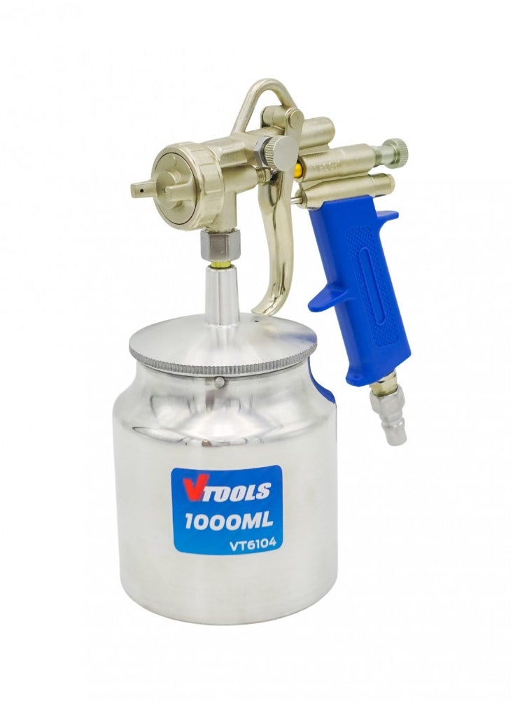 VTOOLS Gravity Spray Gun With Aluminum Cup, 1.8mm Nozzle Size, Adjustable Speed & Angle, Japanese Quick Coupler, Paint Sprayer for Car, House, Furniture, Painting  - Image 1