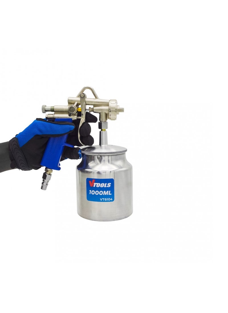 VTOOLS Gravity Spray Gun With Aluminum Cup, 1.8mm Nozzle Size, Adjustable Speed & Angle, Japanese Quick Coupler, Paint Sprayer for Car, House, Furniture, Painting  - Image 5