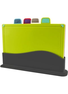 AlsayedP 4 Pcs Chopping Board Set Plastic Cutting Boards for Kitchen Colored Mats With Food Icons Non Slip Cutting Mats for Meat and Vegetables Dishwasher Safe  - Image 1