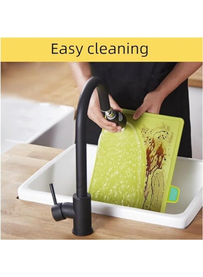 AlsayedP 4 Pcs Chopping Board Set Plastic Cutting Boards for Kitchen Colored Mats With Food Icons Non Slip Cutting Mats for Meat and Vegetables Dishwasher Safe  - Image 4