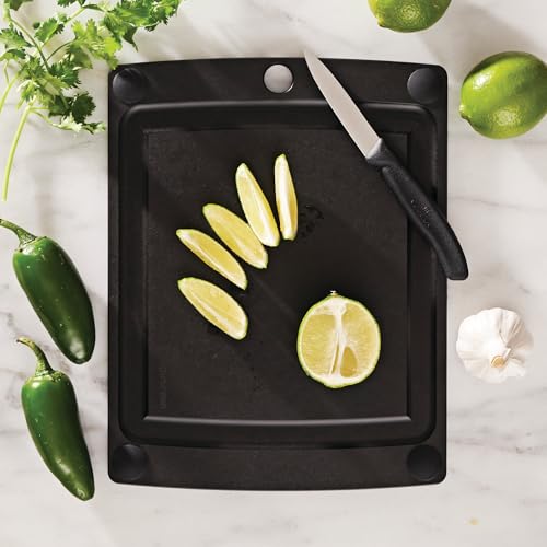 Epicurean لوح تقطيع شامل من إبيكيورين مع أقدام غير قابلة للانزلاق وتجويف للعصير، 11.5" × 9"، رمادي/أسود - Image 2