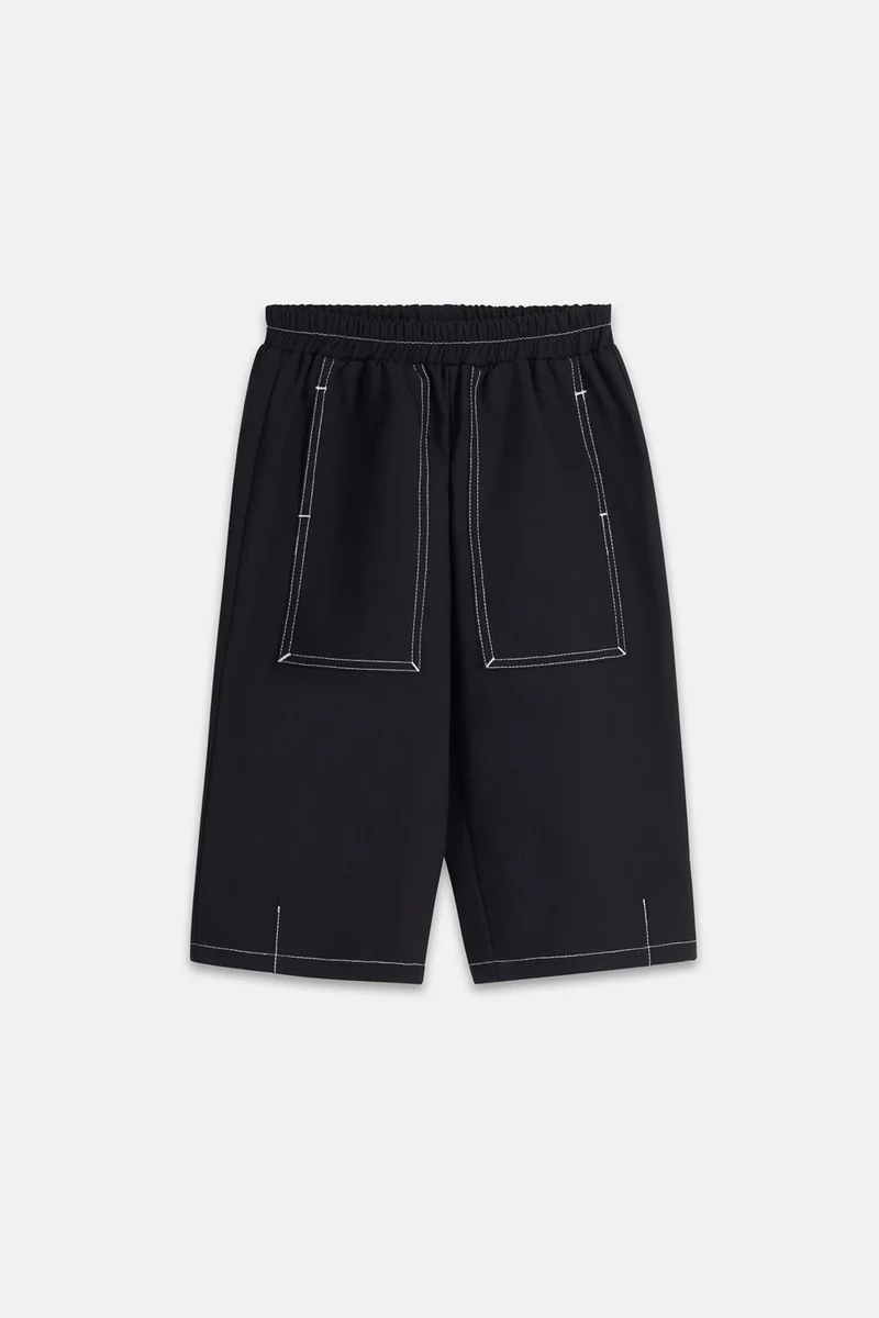 Fahhar Kids Children's Double Needle Shalwar Trousers Black