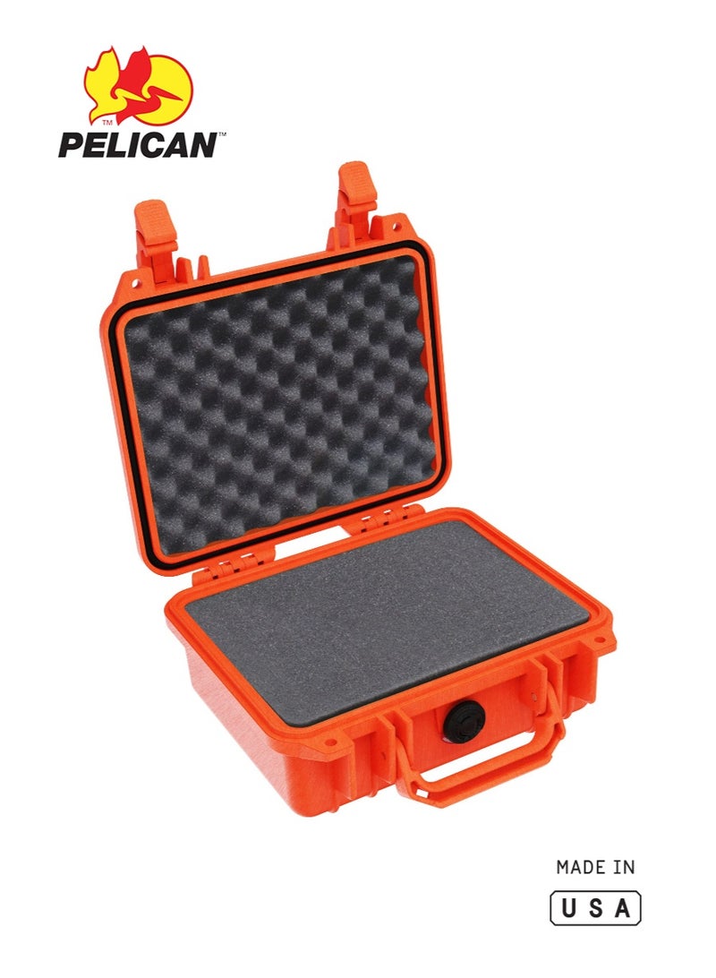 Pelican 1200 Protector Case with Foam, Orange, IP67 Waterproof Hard Case - Image 1