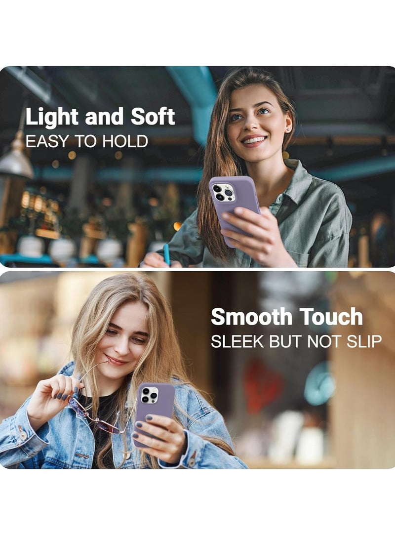 Raxoom [3-in-1] iPhone 15 Pro Case Bundle â€“ Light Gray Premium Liquid Silicone Cover with 9H Tempered Glass Screen Protector - Image 2