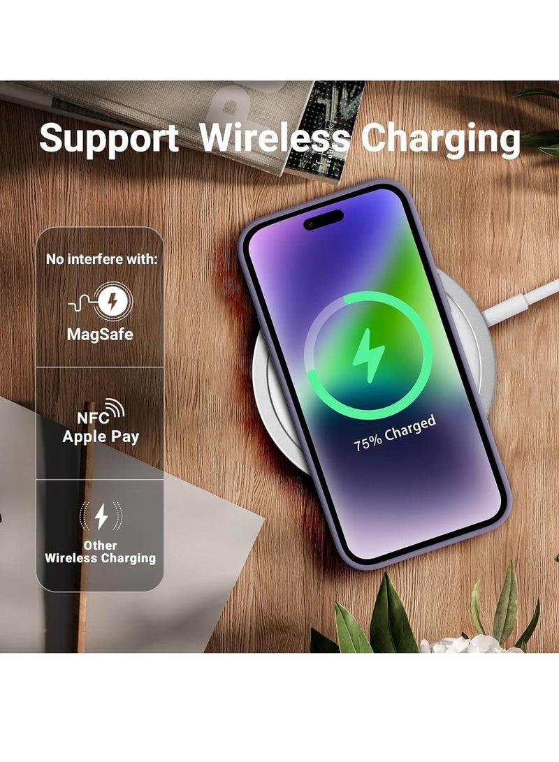 Raxoom [3-in-1] iPhone 15 Pro Case Bundle â€“ Light Gray Premium Liquid Silicone Cover with 9H Tempered Glass Screen Protector - Image 5