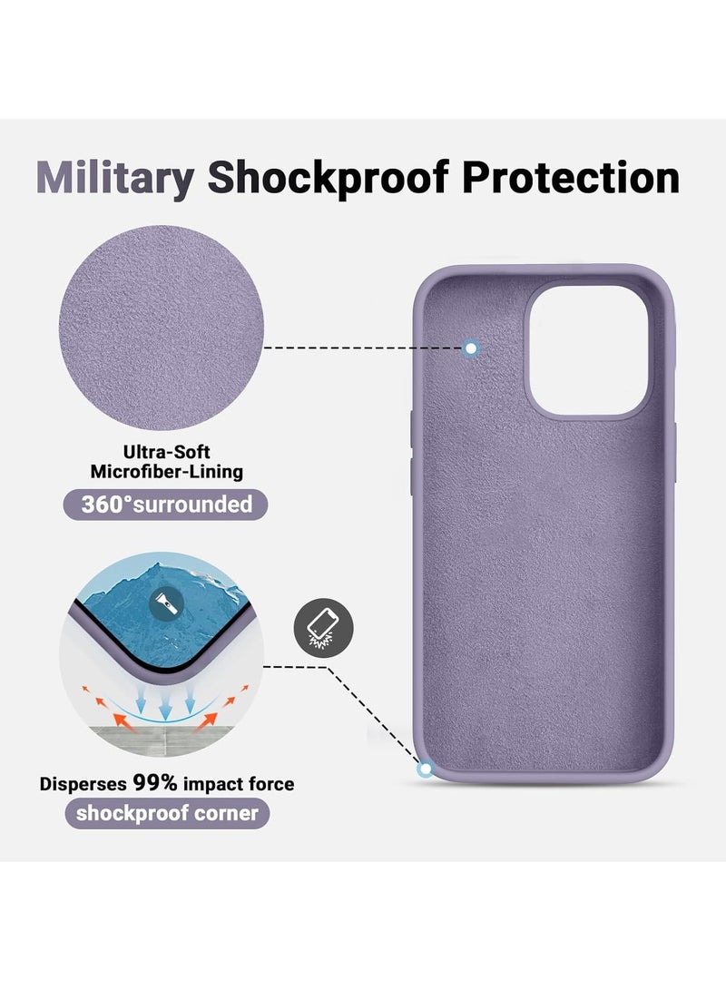 Raxoom [3-in-1] iPhone 15 Pro Case Bundle â€“ Light Gray Premium Liquid Silicone Cover with 9H Tempered Glass Screen Protector - Image 3