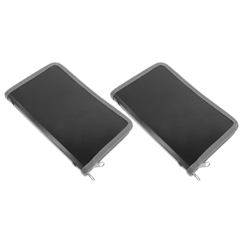 2pcs Mini Accordion Folder A6 Zipper File Organizer For Bills Receipts Office School Grey - Image 2