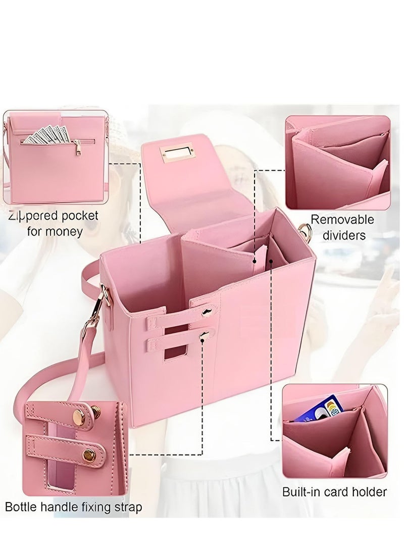 Outdoor Portable Crossbody Water Cup Storage Bag,Crossbody Cup Holder Bag,Crossbody Bag With Water Bottle Holder,for Stanle Purse Cup Holder Bag,Leather Water Bottle Bag With Adjustable Strap - Image 5