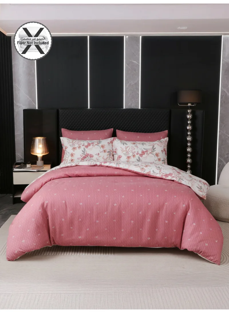 Donetella Printed Duvet Set, Queen Size 200x230 cm - 6-Pcs Bed Set, Microfiber Fabric - 1 Duvet Cover, 1 Fitted Sheet, 2 Pillow Shams, 2 Pillowcases (Filler Not Included)