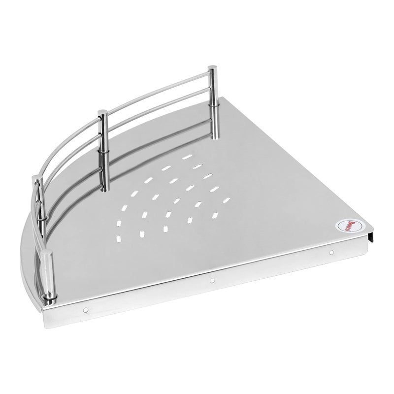 BOSCO Stainless Steel Shelf for Living Room Corner Shelf Decorative Rack Shelf Organizer | Storage Shelf for Living Room & Bedroom Display Rack for Storage (Size 9 inches) - Image 2