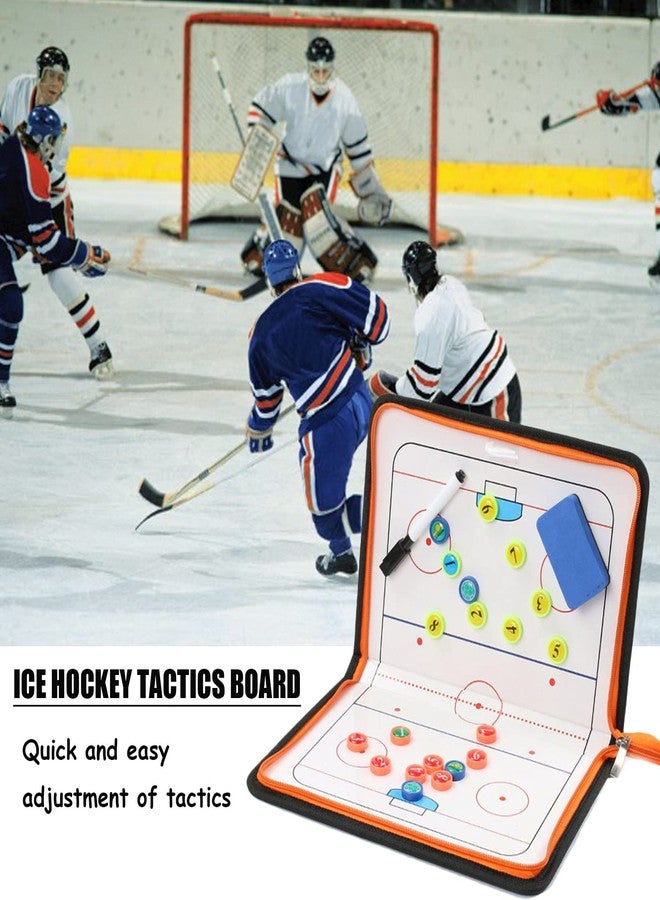 RoseFlower Ice Hockey Coaching Board, Ice Hockey Strategy Tactics Clipboard, Portable Strategy Ice Hockey Coaches Training Equipment Board Accesories Kit- with Zipper and Magnetic Player Markers - Image 3