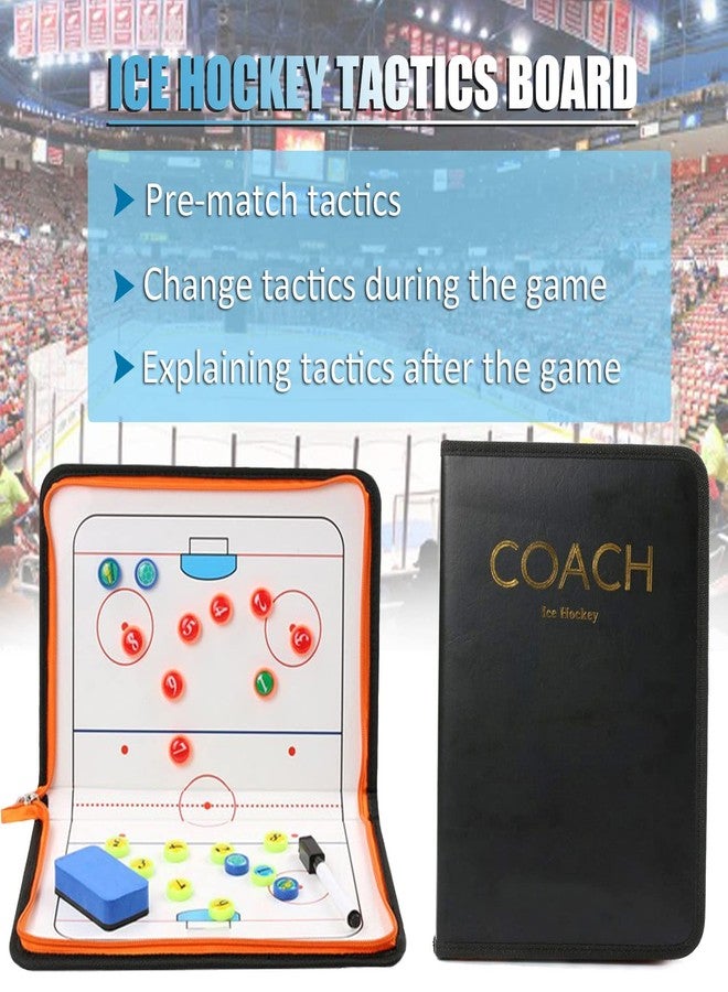 RoseFlower Ice Hockey Coaching Board, Ice Hockey Strategy Tactics Clipboard, Portable Strategy Ice Hockey Coaches Training Equipment Board Accesories Kit- with Zipper and Magnetic Player Markers - Image 2