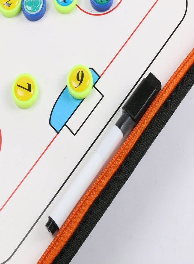 RoseFlower Ice Hockey Coaching Board, Ice Hockey Strategy Tactics Clipboard, Portable Strategy Ice Hockey Coaches Training Equipment Board Accesories Kit- with Zipper and Magnetic Player Markers - Image 4