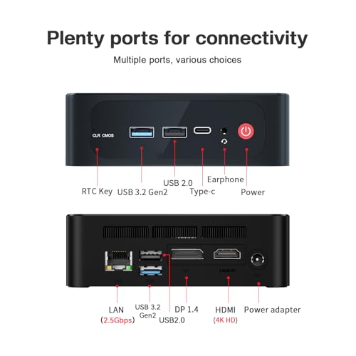 Beelink SER5 Mini PC AMD Ryzen 5 5500U Up to 4.0GHz 6C/12T,16GB RAM 500GB SSD, DP, HDMI Dual Display, 2.5G LAN, WiFi 6 BT5.2, W-11 Pro Mini Computer - Image 2