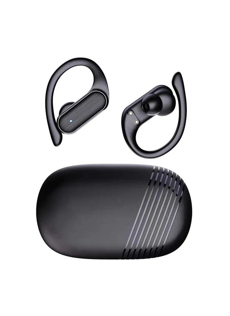 Jliyru - Bluetooth Earphones, True Wireless Earbuds, Ear Hook Stereo Waterproof Sport Headset With Microphone - Black - Image 1
