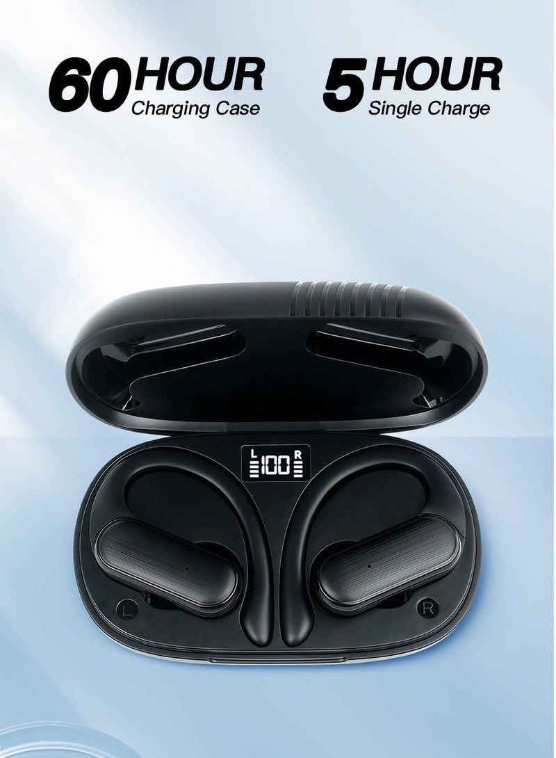 Jliyru Bluetooth Earphones, Wireless Earbuds, 60hrs Bluetooth 5.4 Headphone Sport, 2026 Bluetooth Earbuds Stereo Deep Bass Over Ear Bud with Earhooks, IPX68 Waterproof Earphone for Gym/Running/Workout - Image 3