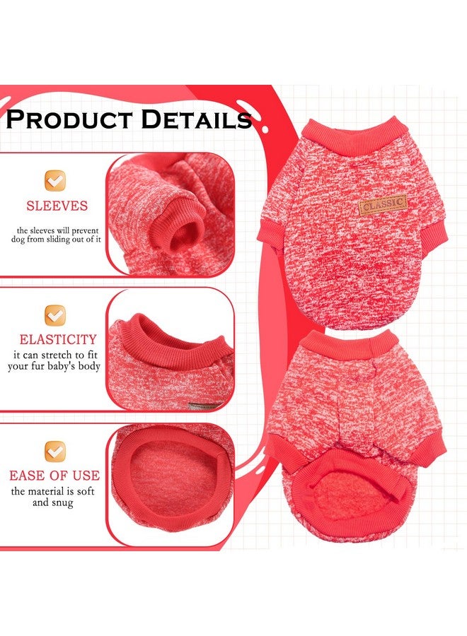 قطعتان من سترات الكلاب للكلاب الصغيرة، ملابس خريف وشتاء للكلاب، سترات صوفية دافئة سميكة للكلاب الصغيرة، سترة صغيرة للأولاد والبنات، يوركشاير تيرير، شيواوا، مقاس XXS - Image 3