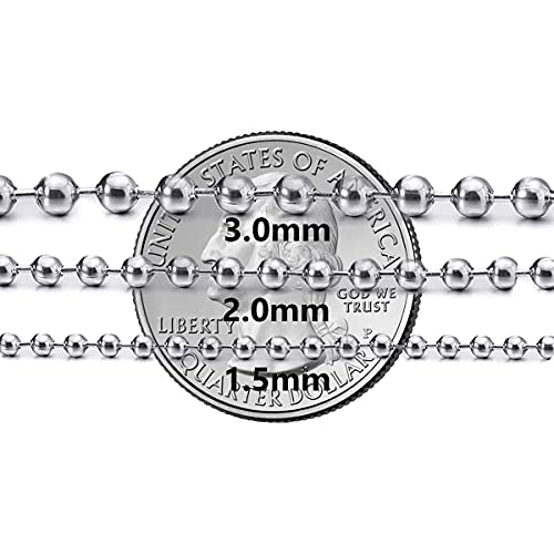 Savlano 925 Sterling Silver Italian Solid Bead Ball Dog Tag Chain Necklace Comes With Gift Box for Women & Men - Made in Italy (18, 2.0mm) - Image 3