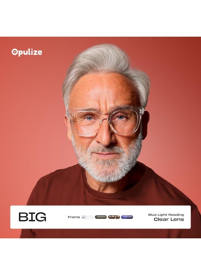 OPULIZE BIG Blue Light Blocking Glasses - Bold Oversized Round Fashion Frame - Anti-Glare Anti-Reflective Computer Gaming - UV & Eyestrain Protection - Black - Mens Womens +0.00 - Image 4
