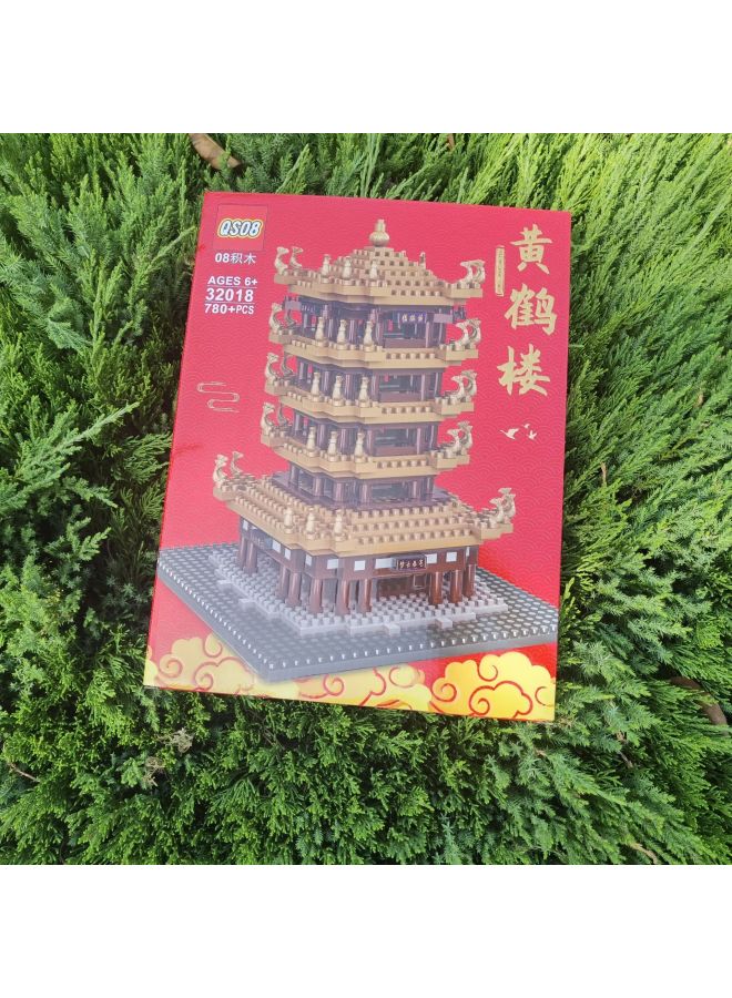 Boys Assembled Yellow Crane Tower Building Blocks Children's Educational Difficult Toys Training Class Stall Gifts Toys Wholesale-Color:32018 Yellow Crane Tower Building Blocks-Specifications:27x36x6cm - Image 4