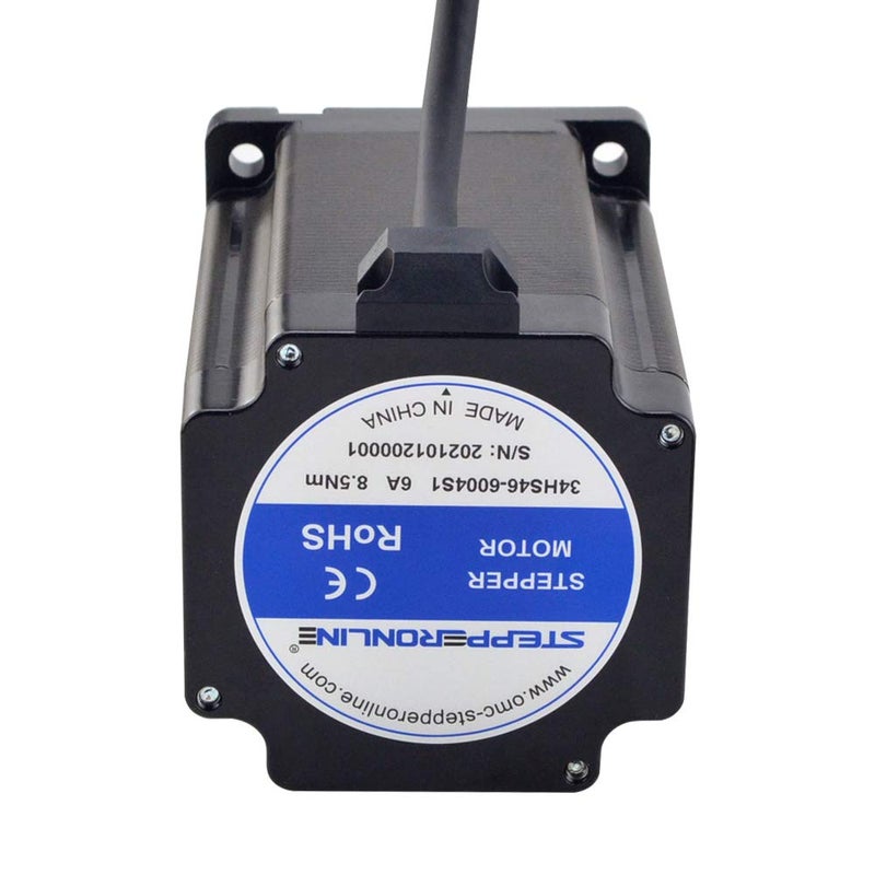 STEPPERONLINE Nema 34 Stepper Motor 8.5Nm(1203.94oz.in) 6.0A 14mm Key-Way Shaft with 1m Cable - Image 5