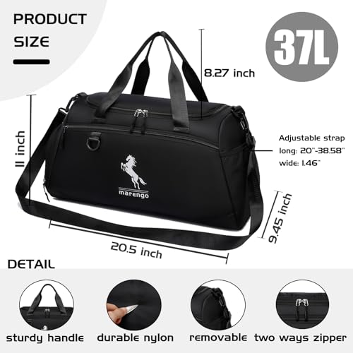 Marengo Gym Bag for Men & Women with Shoe & Wet Compartment - Duffle Bag for Travel, Sports, Fitness & Workout, gifts for men&women - Image 5