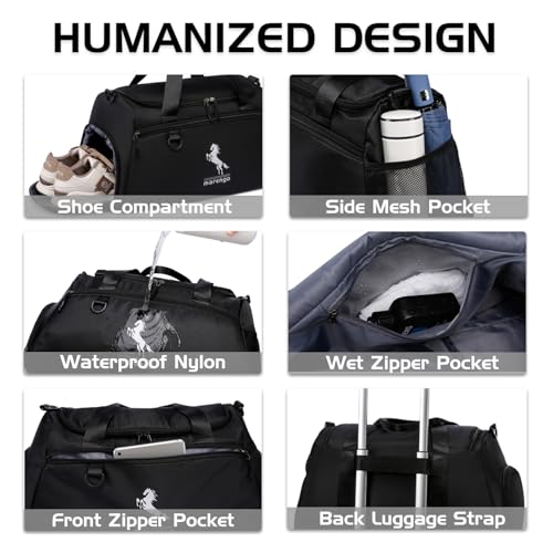 Marengo Gym Bag for Men & Women with Shoe & Wet Compartment - Duffle Bag for Travel, Sports, Fitness & Workout, gifts for men&women - Image 2