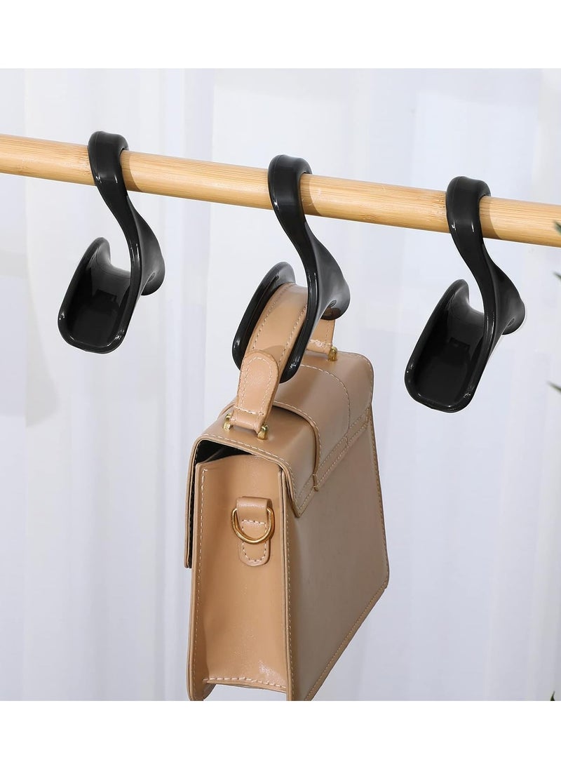 Oasisgalore - Acrylic Bag Hanger Hook - Handbag & Tote Holder for Closet Storage (Black, 6 Pieces) - Image 1
