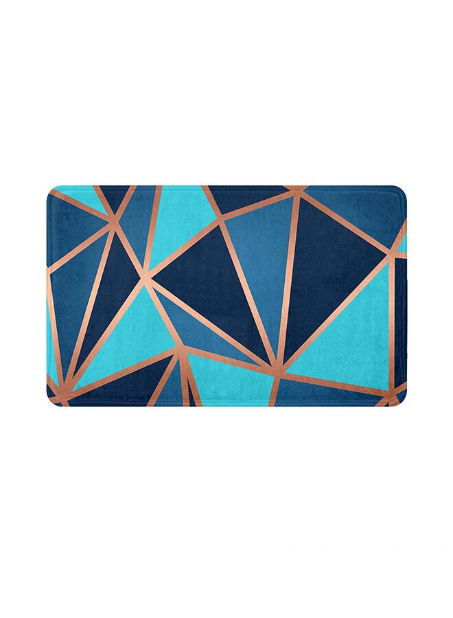 RIZARIES SuperSoft Teal Metallic Door Mat, Non-slip Washable, 50 x 80cm - Image 1