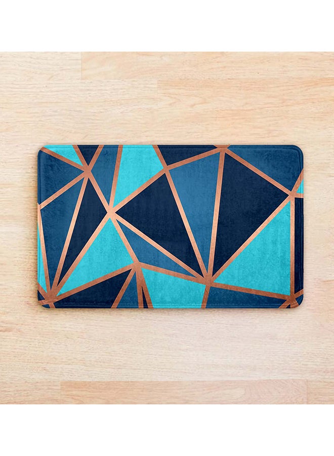 RIZARIES SuperSoft Teal Metallic Door Mat, Non-slip Washable, 50 x 80cm - Image 2