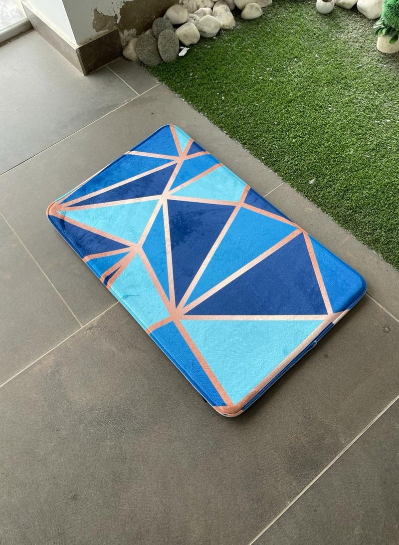 RIZARIES SuperSoft Teal Metallic Door Mat, Non-slip Washable, 50 x 80cm - Image 5