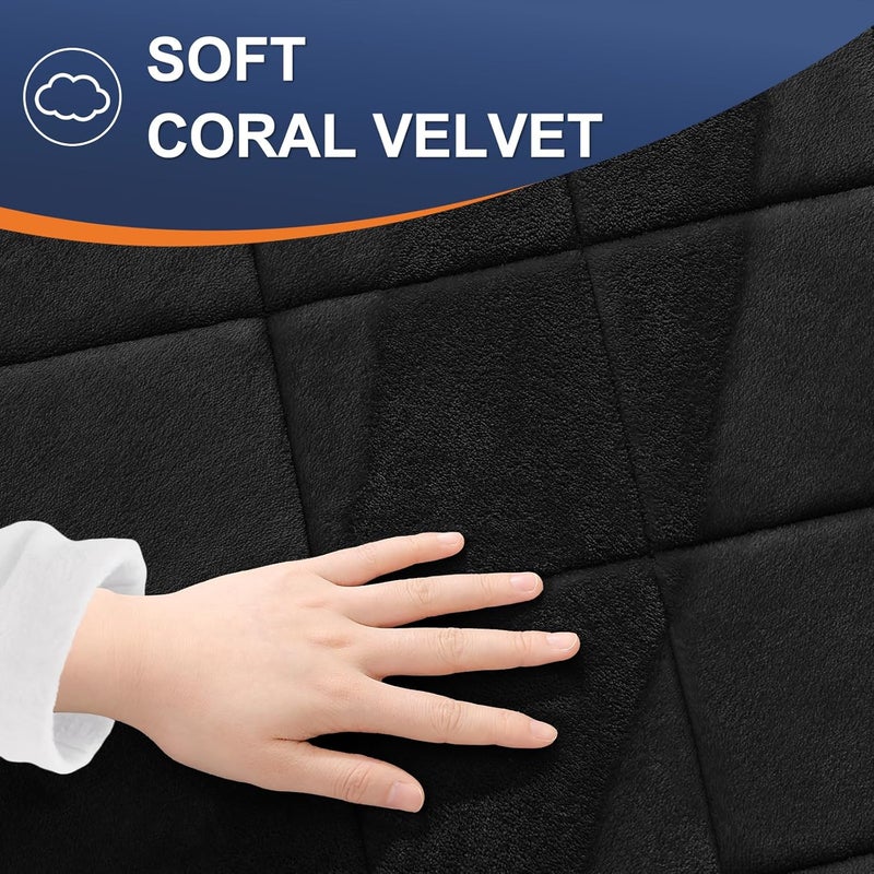 OLANLY Memory Foam Bath Mat 44x24, Ultra Soft and Absorbent Bathroom Rugs, Machine Washable, Comfortable Bath Carpet for Bathroom Floor, Tub and Shower, Black - Image 5