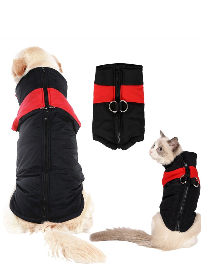 Loquat Squality Pet Padded Vest Thickened Waterproof Windproof Clothing Red - Image 2