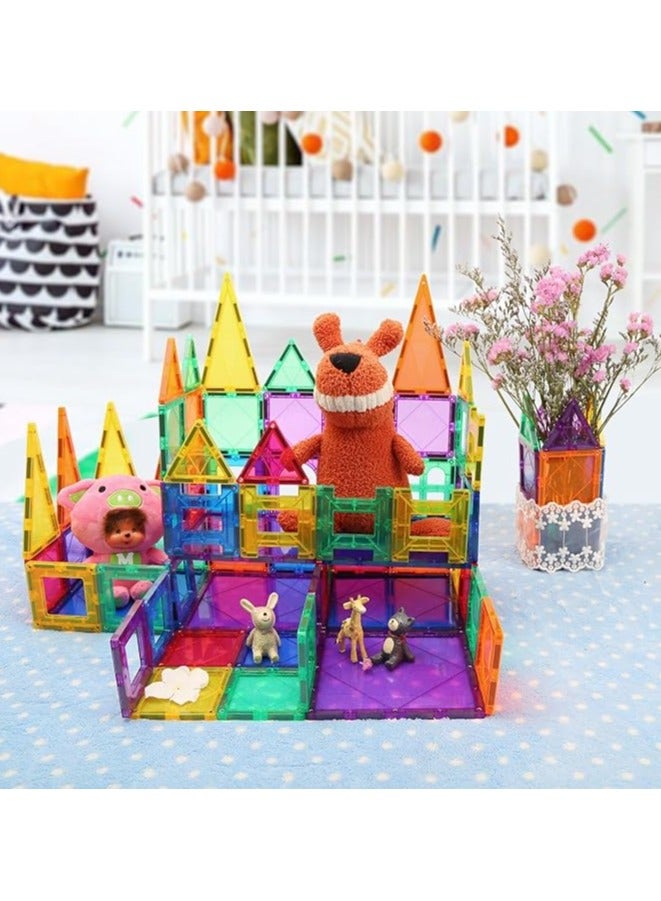 مكعبات بناء مغناطيسية، بلاط مغناطيسي، بناء قلعة مربعة، ألعاب ما قبل المدرسة، ألعاب بناء STEM للأولاد والبنات (97 قطعة) - Image 3