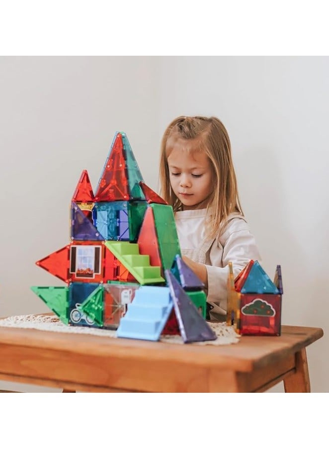 مكعبات بناء مغناطيسية، بلاط مغناطيسي، بناء قلعة مربعة، ألعاب ما قبل المدرسة، ألعاب بناء STEM للأولاد والبنات (97 قطعة) - Image 2